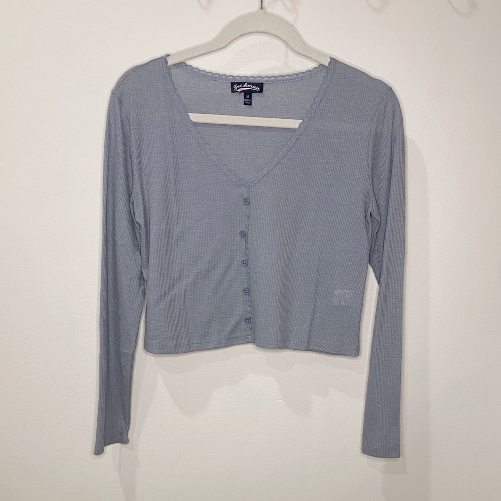 Cropped Blue Long Sleeve